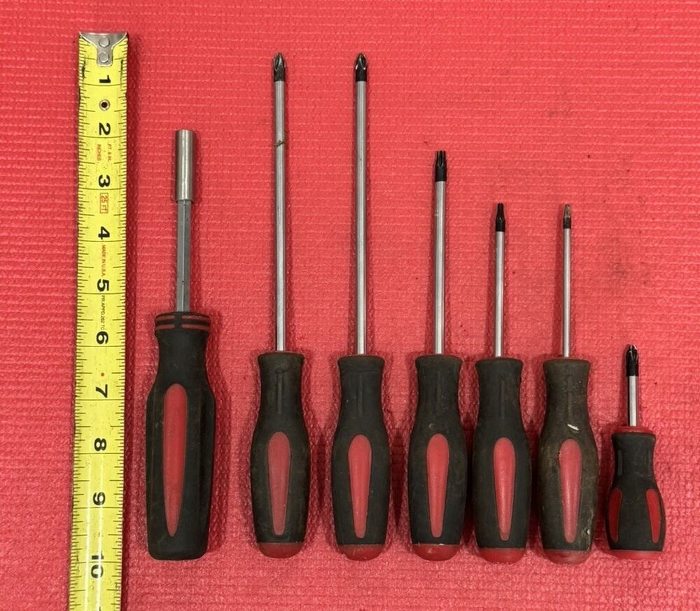 Vintage 8 PC Soft Handle Screwdriver Set Philips, Magnetic, & Torx